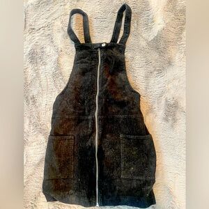 Black mini overall dress